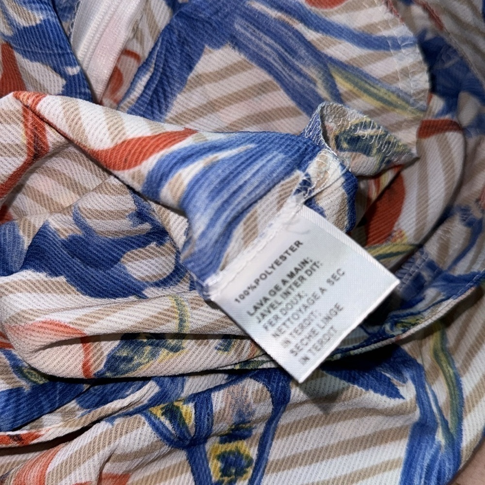 Vera & Lucy pants lightweight pocket floral horizontal striped small NWT - Picture 5 of 5